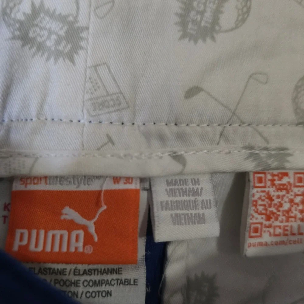 Puma Golf Shorts Mens 30 Blue Good Performance Flat Front‎ Tech Sporty